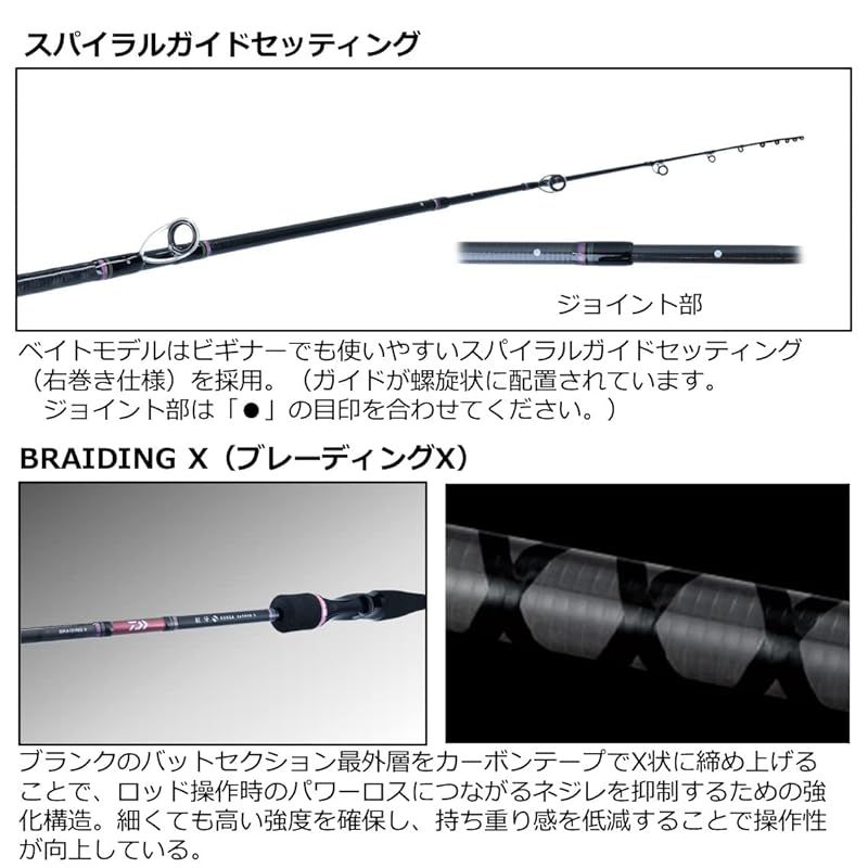 ダイワ(DAIWA) タイラバロッド 紅牙X 69MB-S ブラック 1 69MB-S タイラバロッド 紅牙 船竿 Daiwa 紅