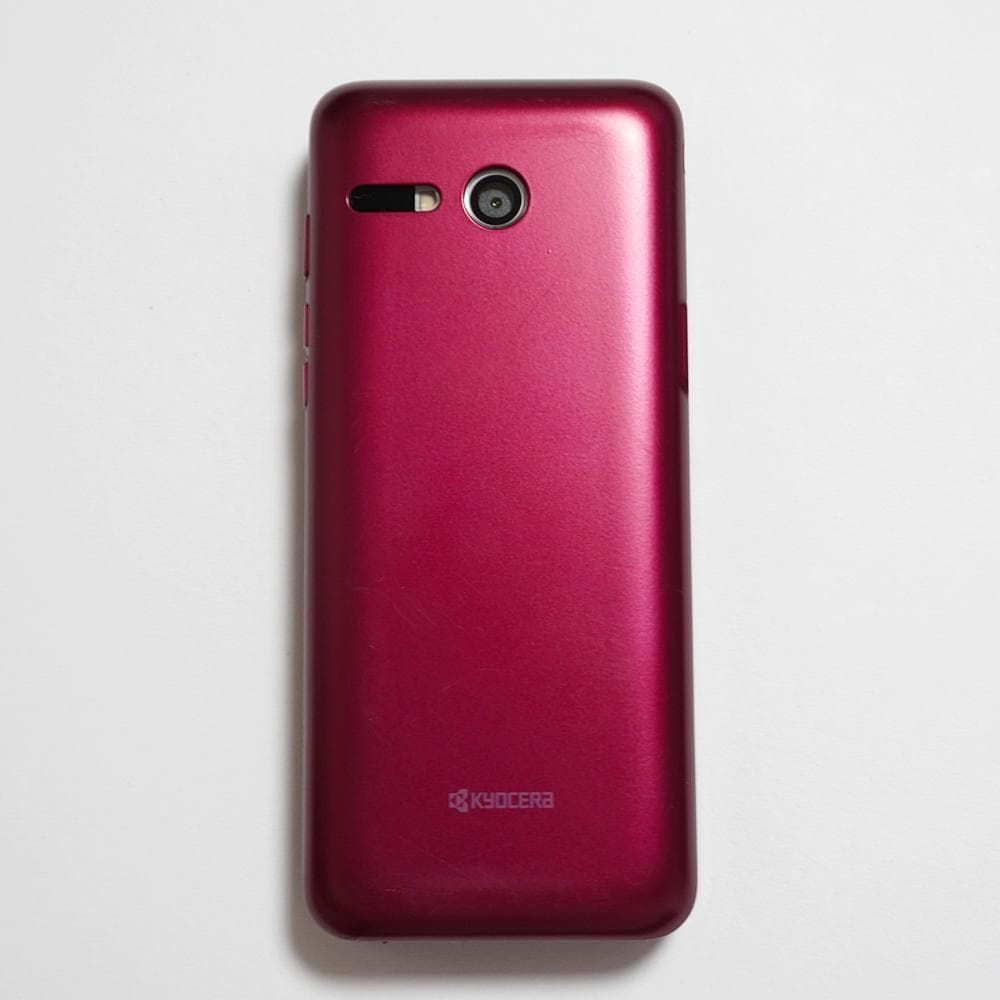 au かんたん携帯 KYF41 ワインレッド 京セラ ガラホ 純正SD付き