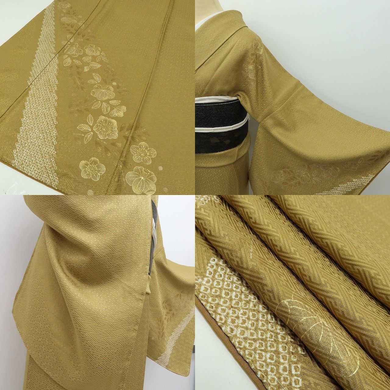 仕付け糸付 透明感ある桜や梅