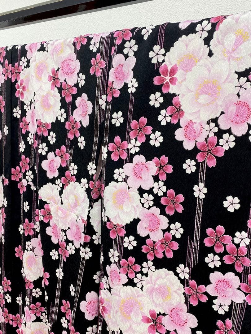 二尺袖 ポリエステル着物 注文 紋意匠 桜 袴向き MOP565