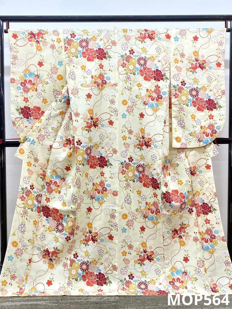 二尺袖 ポリエステル着物 紋意匠 袴向き MOP564 - メルカリ