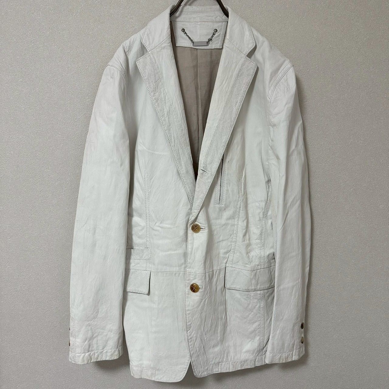 JOSEPH HOMME レザージャケット ホワイト 48 羊革 オシャレ 大人