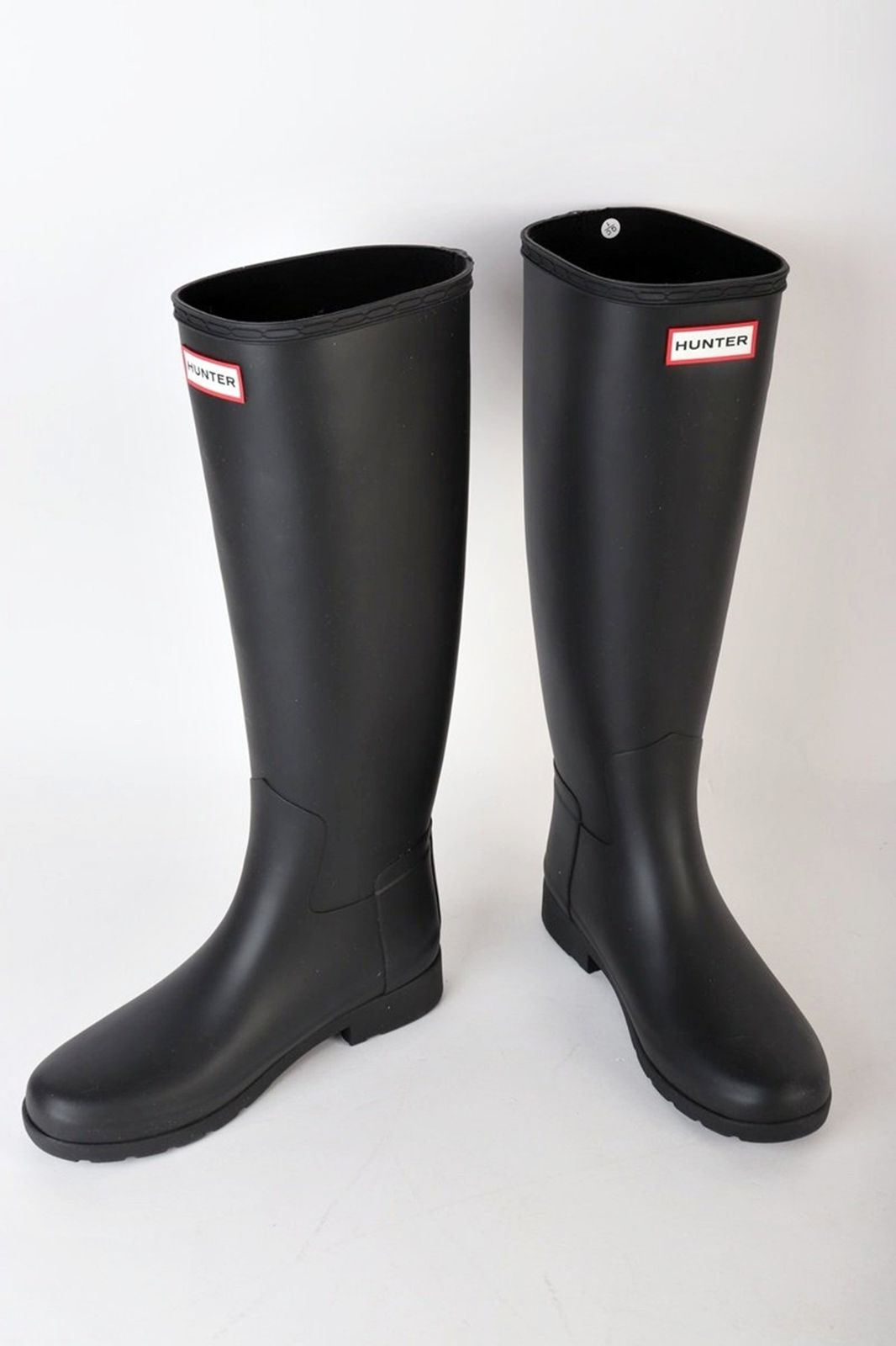 HUNTER レイン ブーツ 23cm リファインド トール ブラック レディース