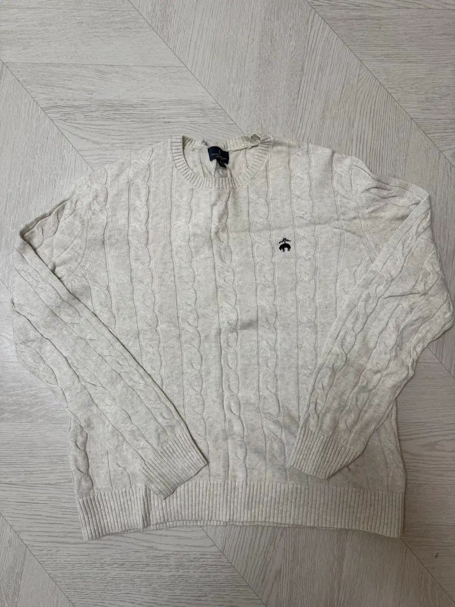 BLAMINK ケーブル編みニット 48 BLAMINK ネイビー ケーブル編みセーター 48 【公式通販】