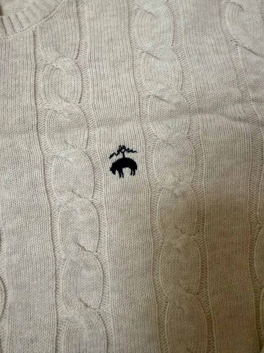 ディスカウント ブルックス・ブラザーズ アイボリー ケーブル編み