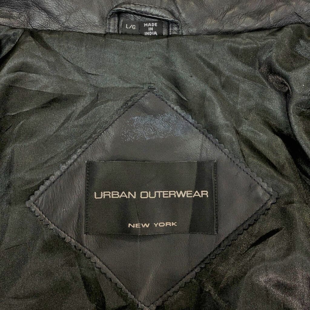 URBAN OUTERWEAR フェイクレザーフライトジャケット ブラック(メンズ L