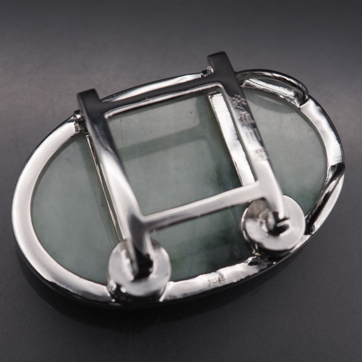 L126 翡翠 ヒスイ 糸魚川産 SILVER刻印 2way ペンダント トップ 帯留め