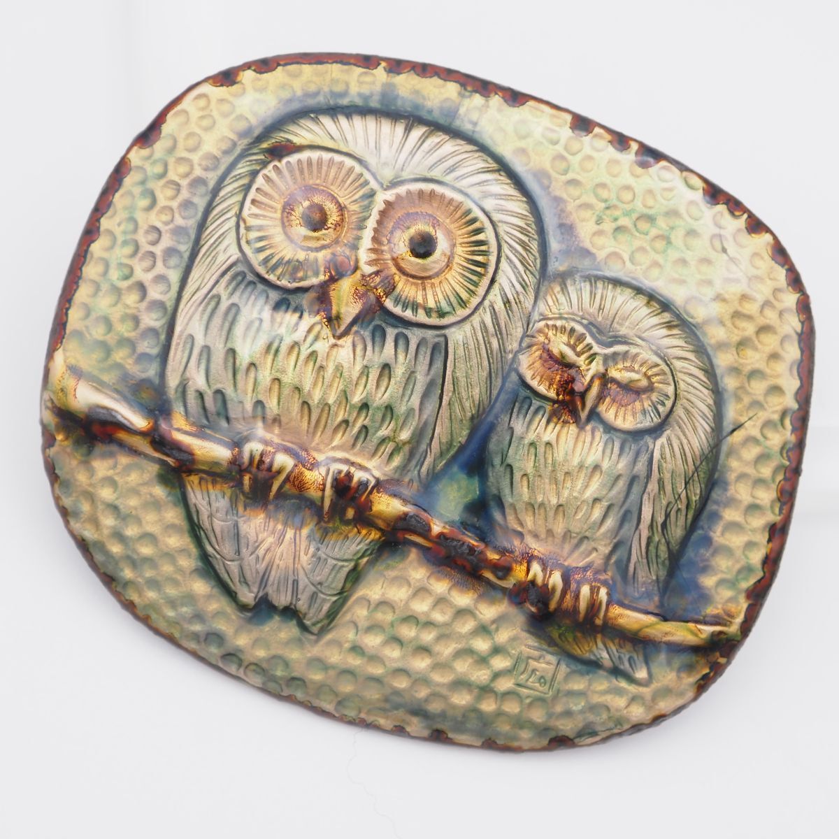 L232 七宝 ブローチ 梟 フクロウ デザイン ヴィンテージ - メルカリ