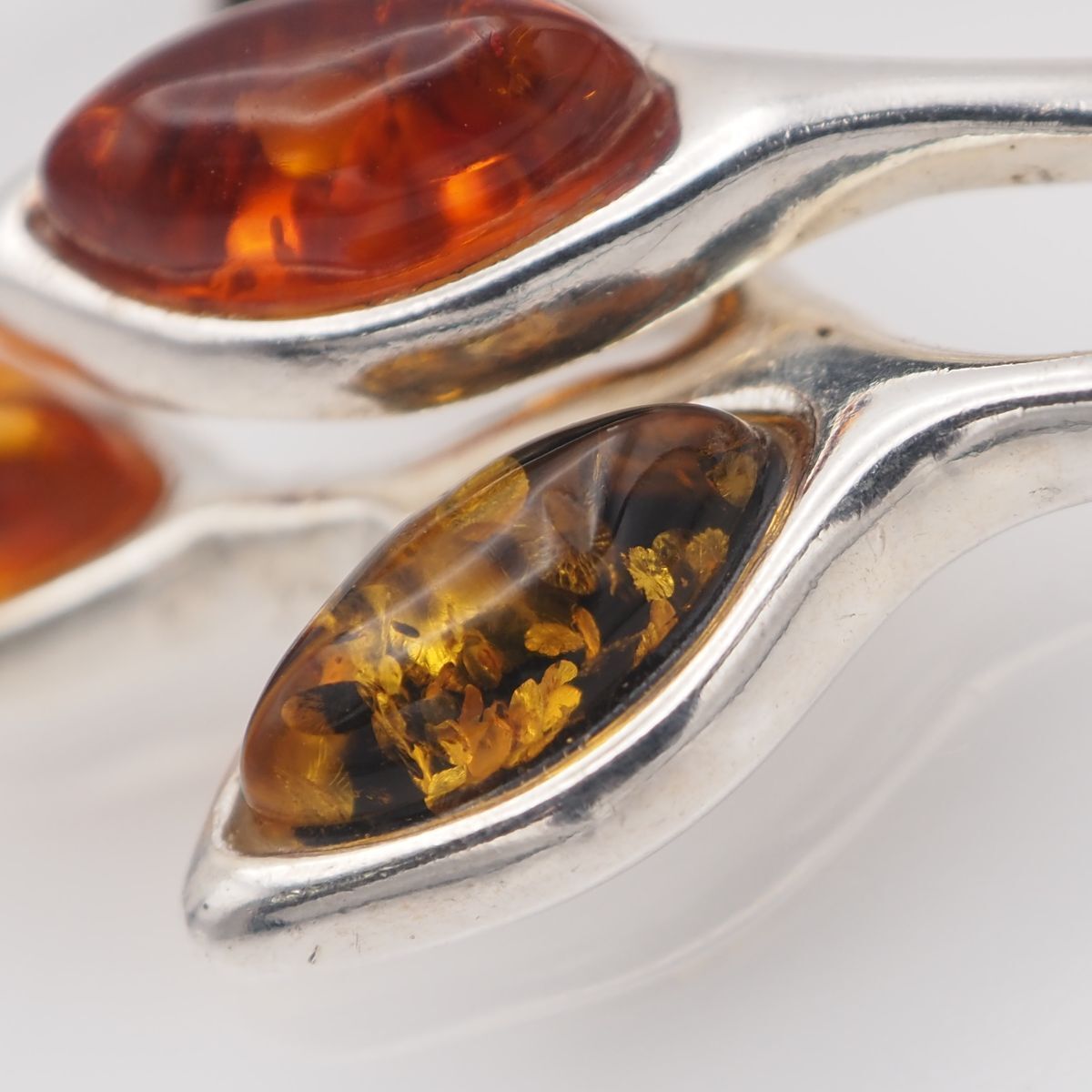 L544 販売 琥珀 コハク アンバー S925 ITALY刻印 ペンダント