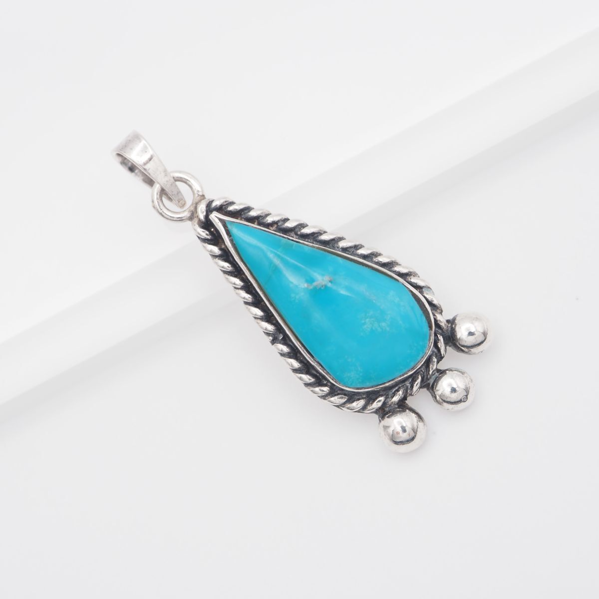 L184 ターコイズ トルコ石 MEXICO SILVER925刻印 ペンダント トップ