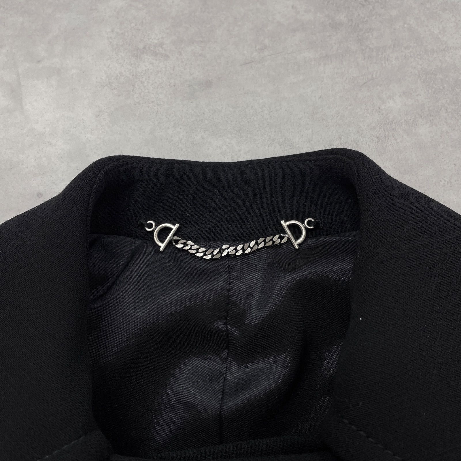 グッチGUCCI　ジャケット　黒　サイズ38 GUCCI グッチ コート ジャケット ダブル ウール ブラック イタリア製