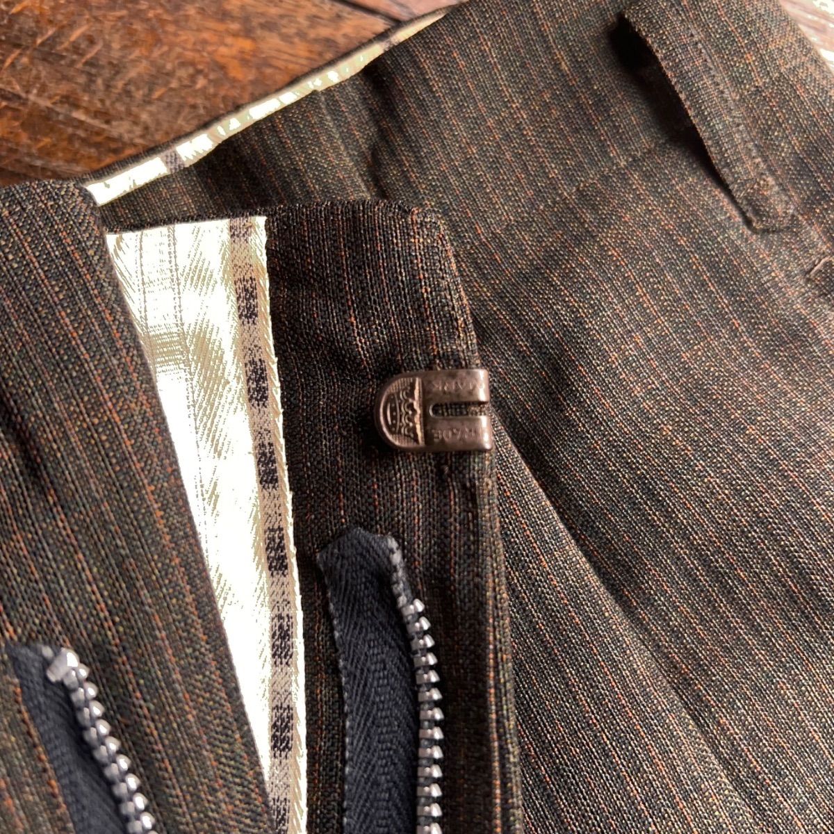 Vintage 50s–60s Two-Tuck Slacks DEPONIRTホック ヴィンテージシロ