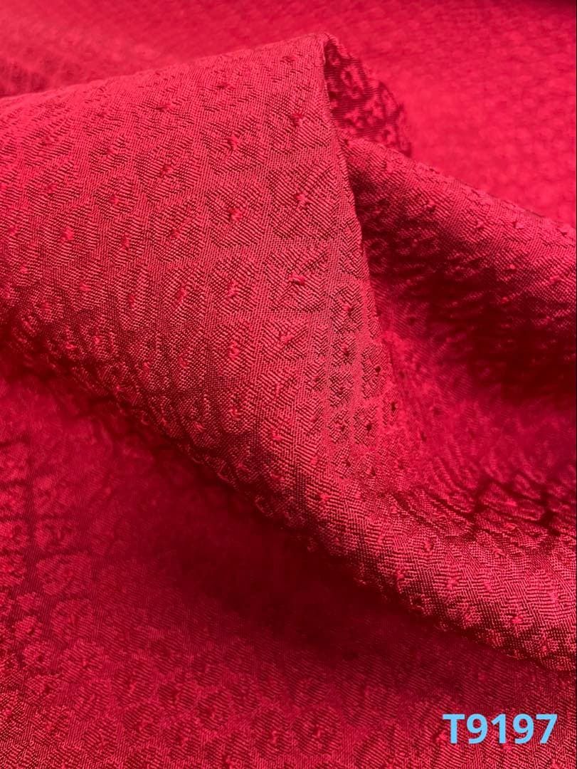 色無地 ふくれ織 紋意匠 着尺 朱・緋色 正絹 反物 T9197 - メルカリ
