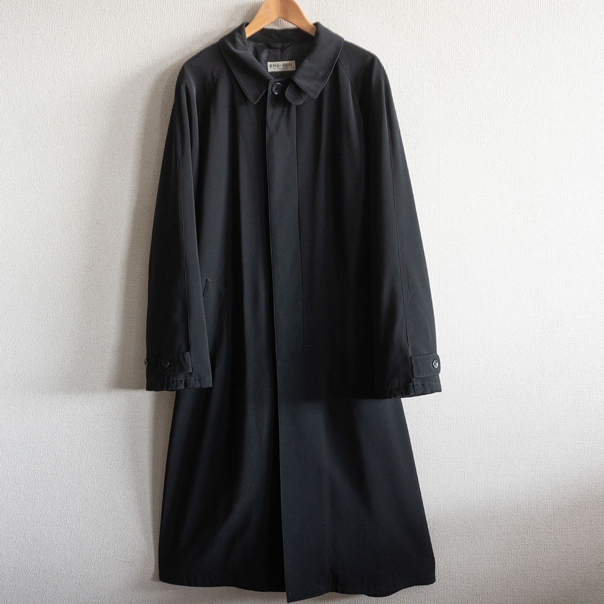 90s/アーカイブ】GIORGIO ARMANI【ステンカラー コート】ブラック 48