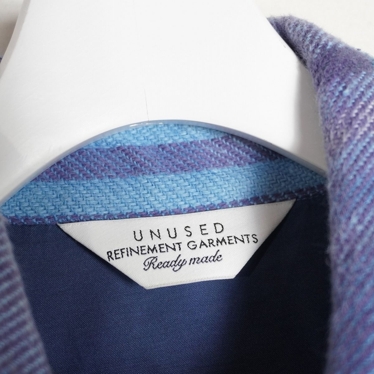 美品 UNUSED アンユーズド Check nel shirt 長袖 チェック コットン