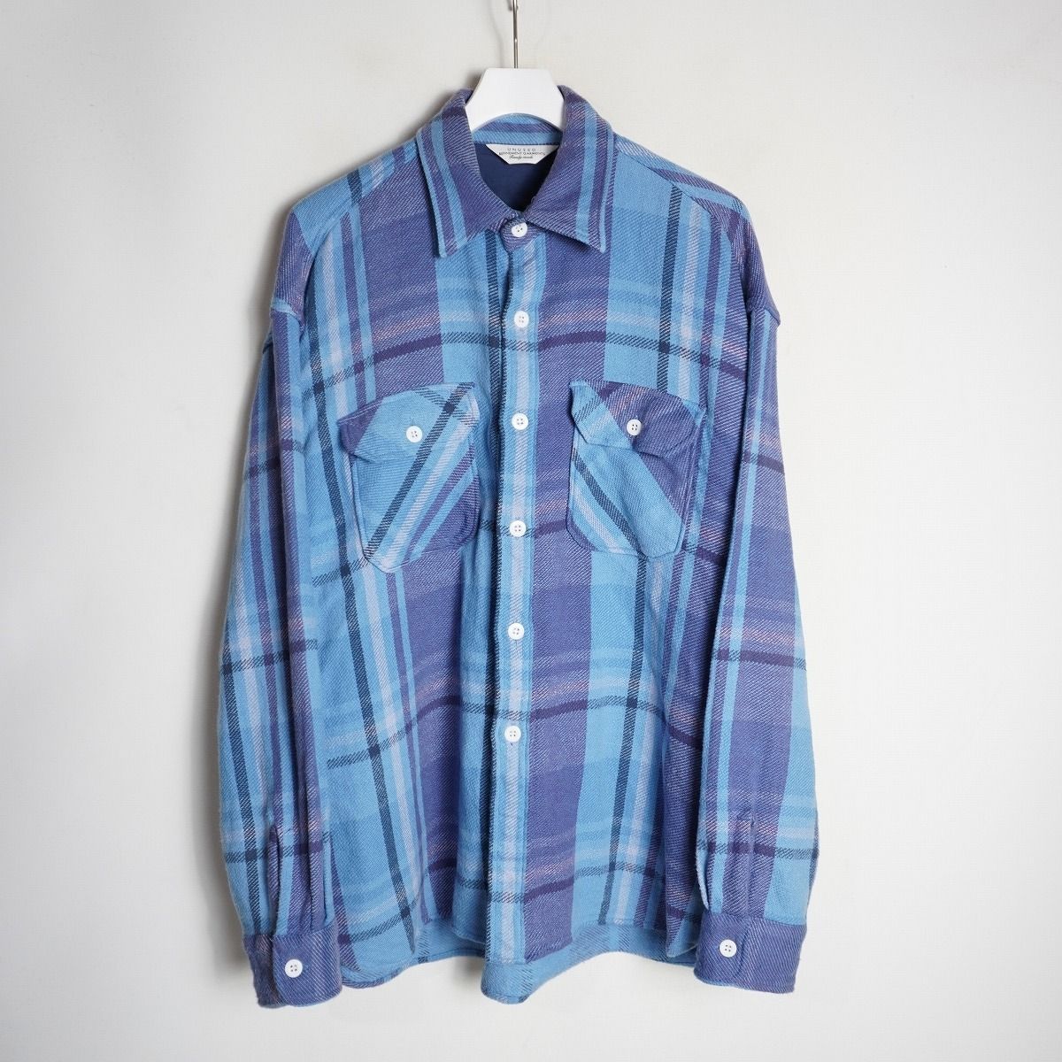 美品 UNUSED アンユーズド Check nel shirt 長袖 チェック コットン