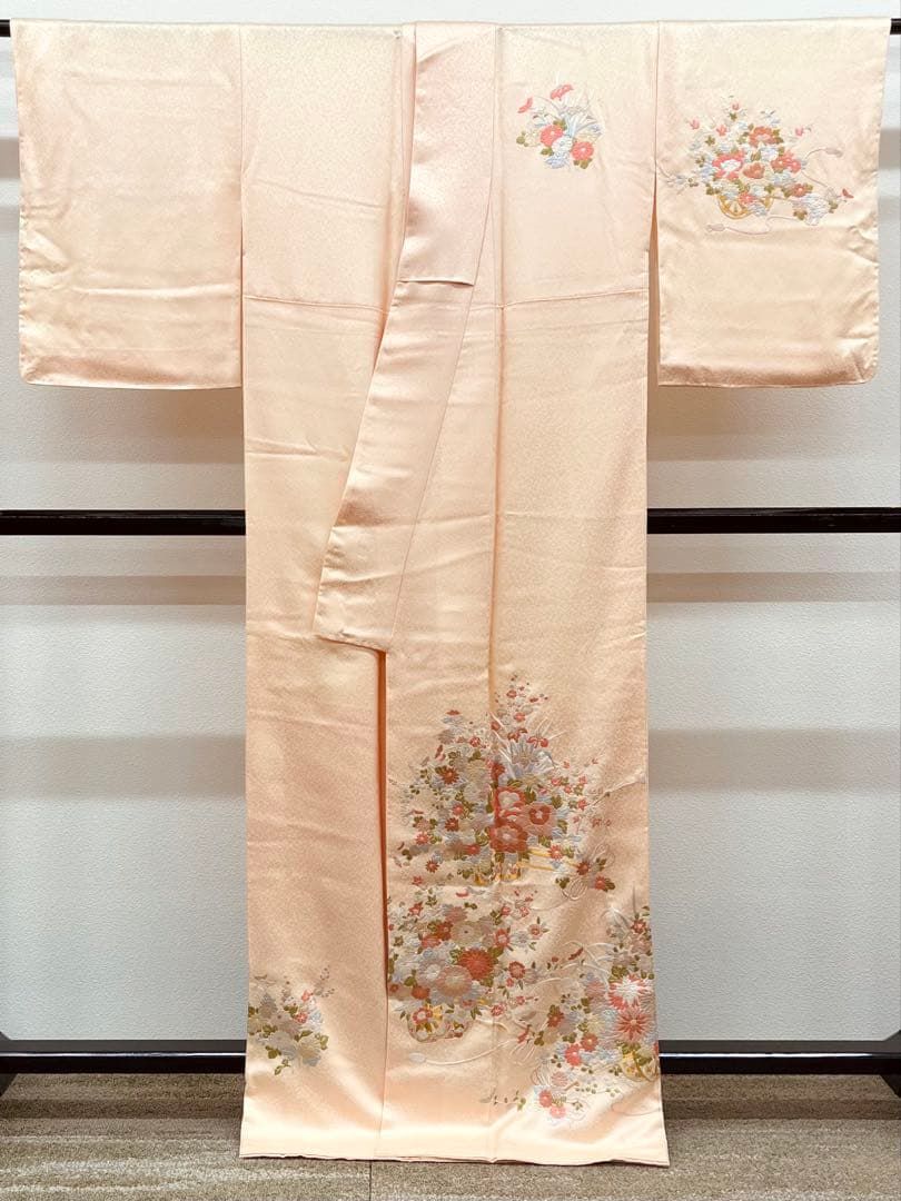 蘇州刺繍 寿光織 付け下げ 訪問着 金駒 正絹 躾糸付き A136 - メルカリ