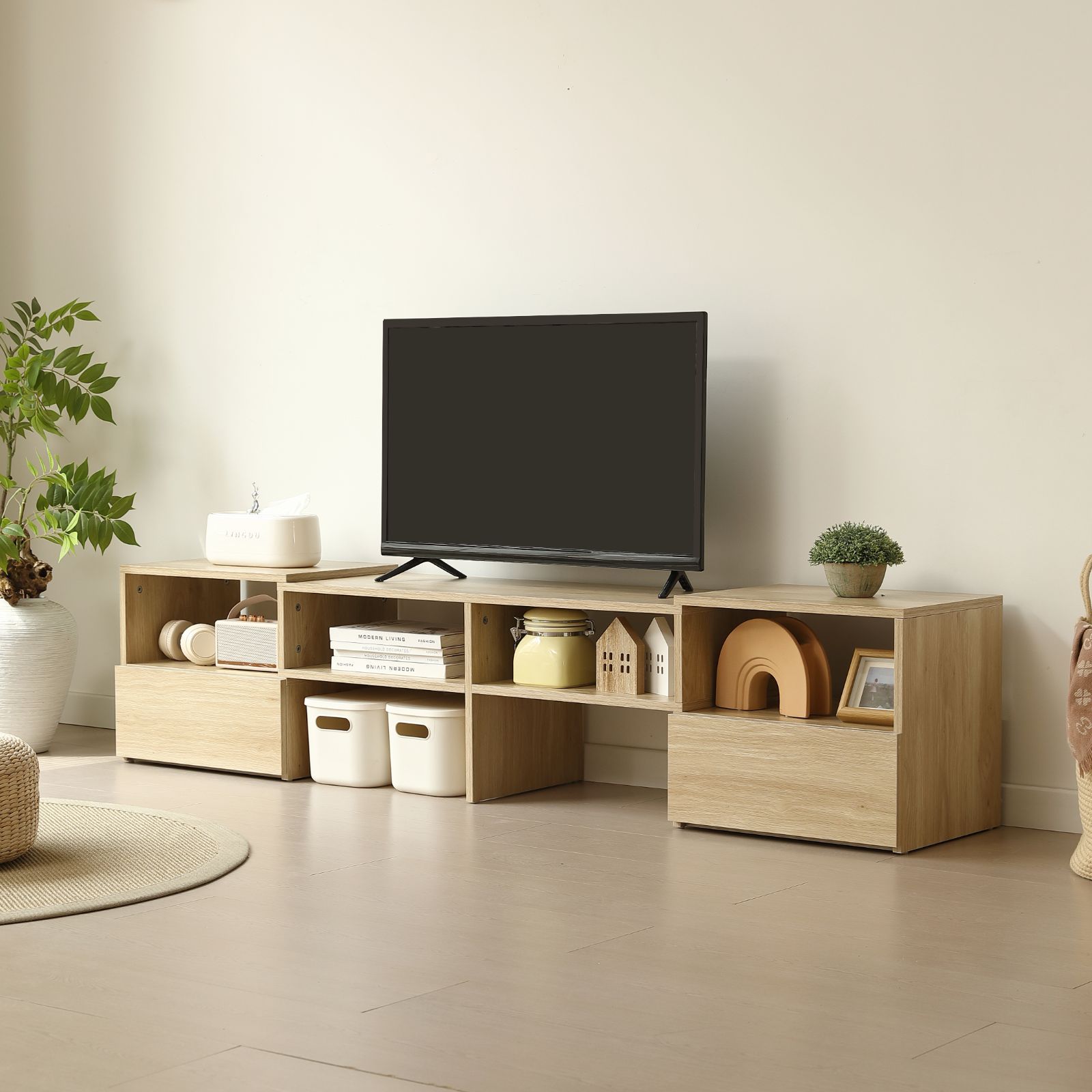 新入荷！L字型テレビ台 伸縮自由、幅は93cmから172cmまで変える