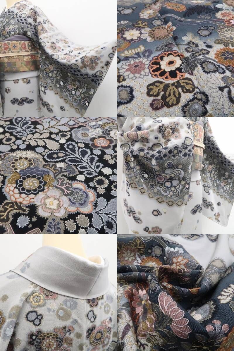 正絹 仕付け糸付”近づくほどに惹かれる刺繍の奥行き”訪問着