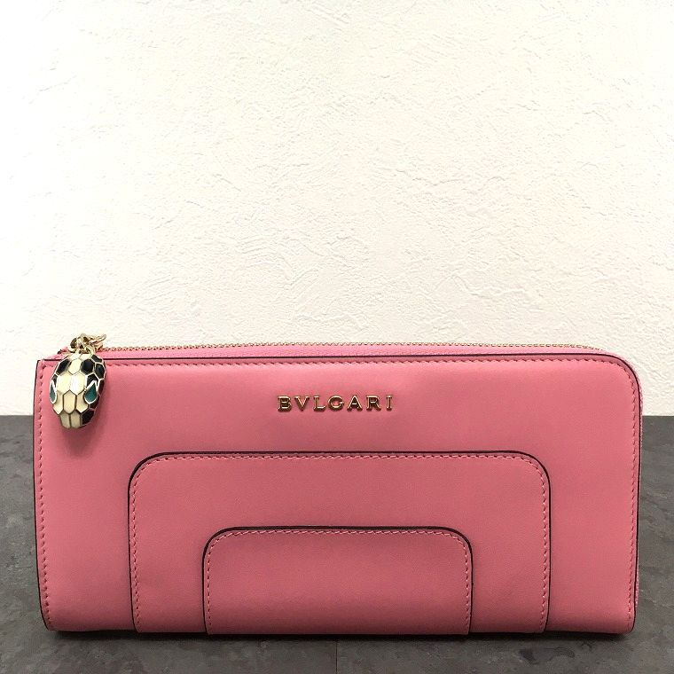 送料込み！ 未使用品 BVLGARI L字ファスナー長財布 ピンク