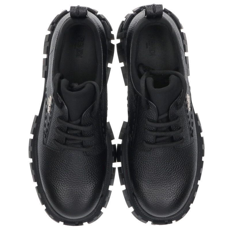 フェンディ 7L1701 メタルロゴレザーシューズ メンズ 8 ※12/28～1/6