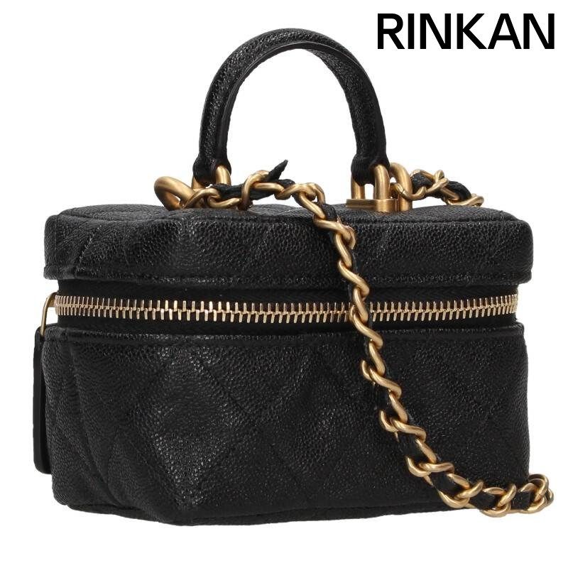 シャネル ミニバニティ キャビアスキンチェーンショルダーバッグ