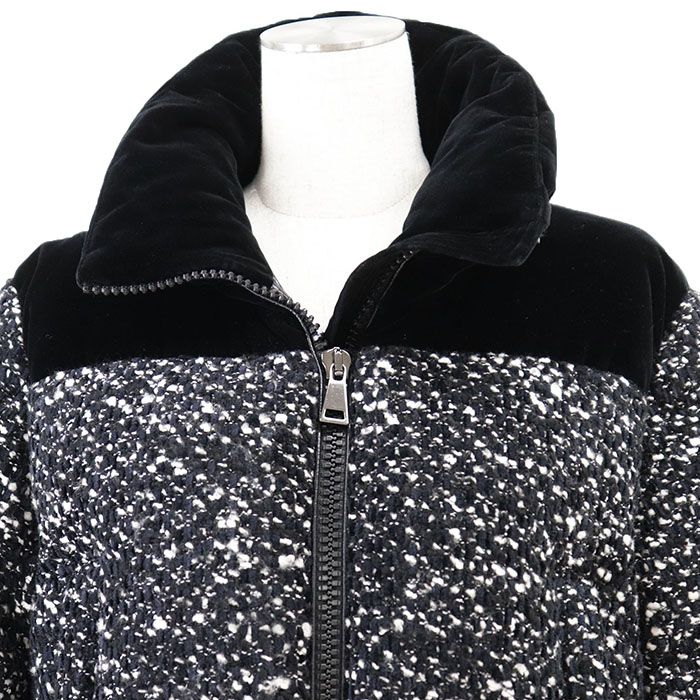 美品】MONCLER モンクレール ダウンジャケット ツイード x ベロア