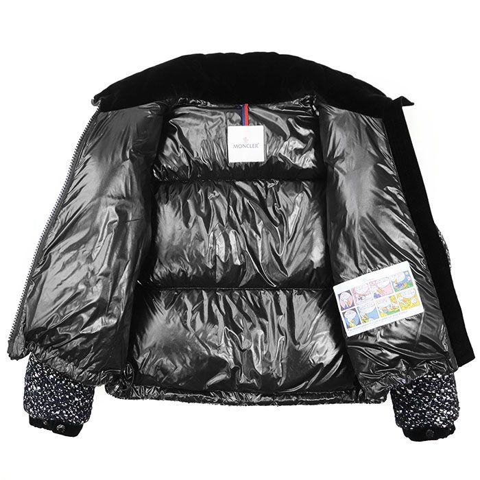 美品】MONCLER モンクレール ダウンジャケット ツイード x ベロア