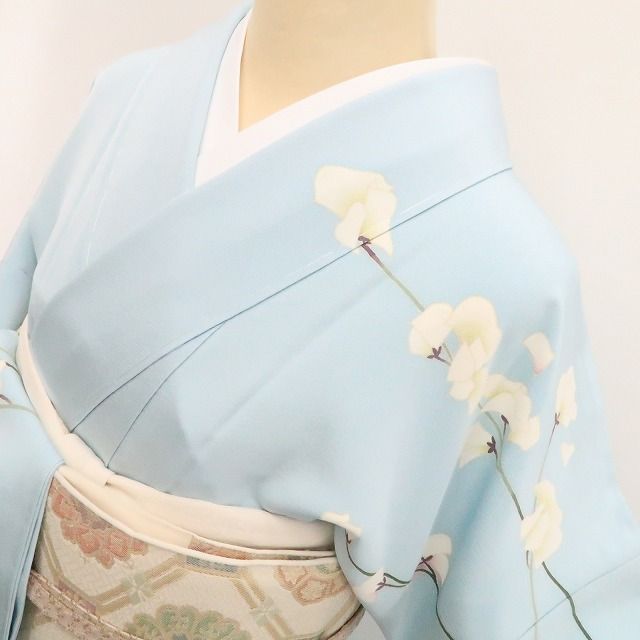 ❁tomihisa❁未着用 本加賀友禅 菊田宏幸 落款 蘭 着物 正絹 仕付け糸