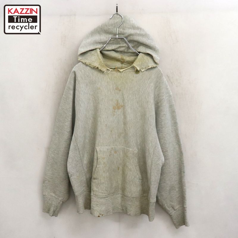 80s USA製 vintage Champion トリコタグ 目無し ボロ 襤褸 リバース