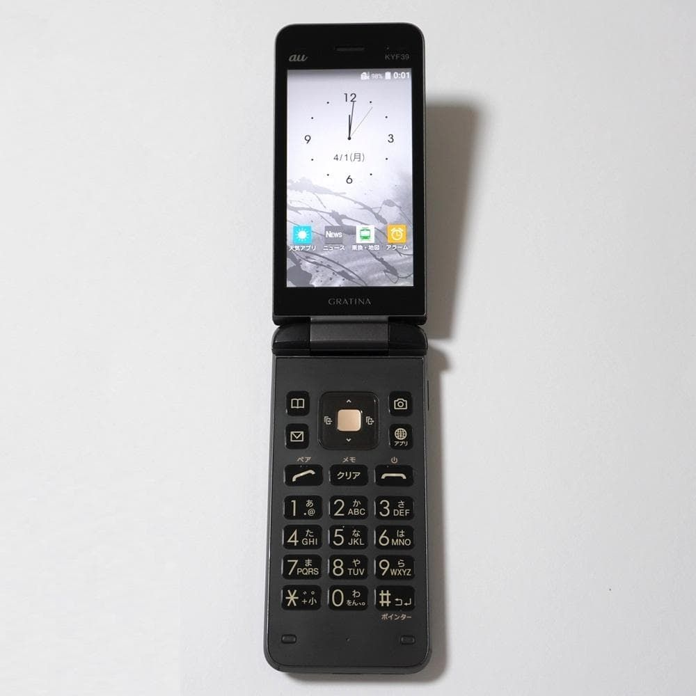 au GRATINA KYF39 ブラック 京セラ SIMロック解除済 4G ガラホ
