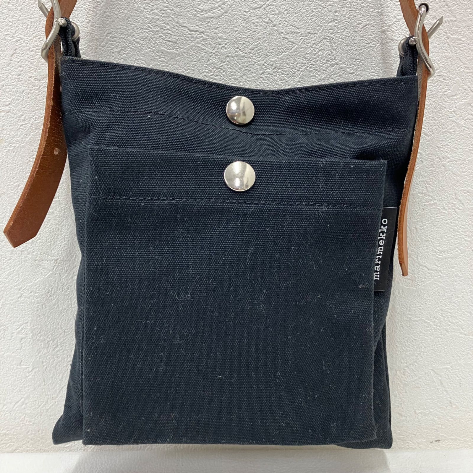 7923 marimekko マリメッコ ショルダーバッグ PASI パシ ブラック 黒 