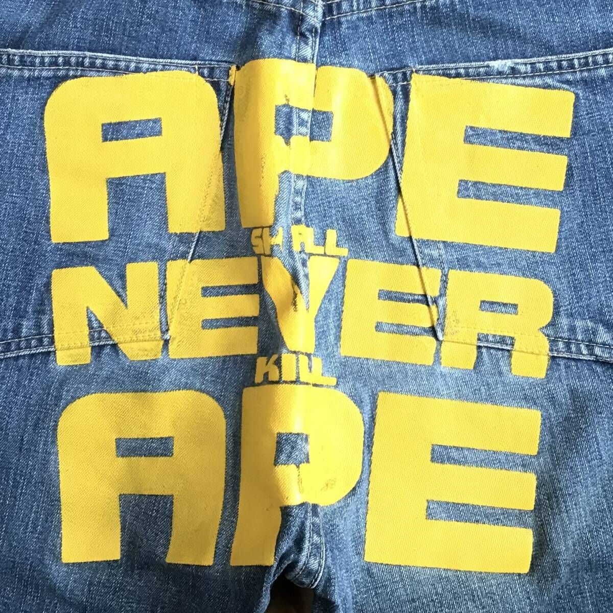 BAPE ASNKA LOGO Denim Pants Mサイズ a bathing ape general デニム 