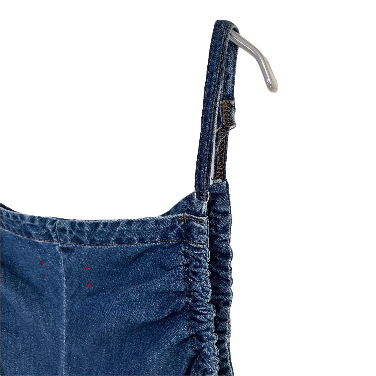 MEYAME DENIM GATHERED ALL IN ONE ブルー 青 メヤメ デニムギャザー