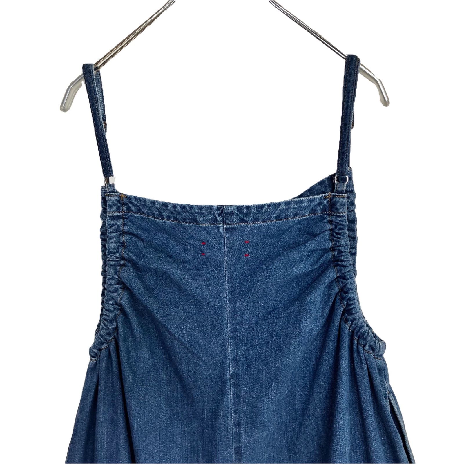 MEYAME DENIM GATHERED ALL IN ONE ブルー 青 メヤメ デニムギャザー