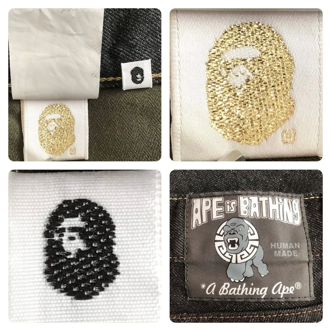 スワロフスキー BAPE STA Black Denim Pants Lサイズ a bathing ape