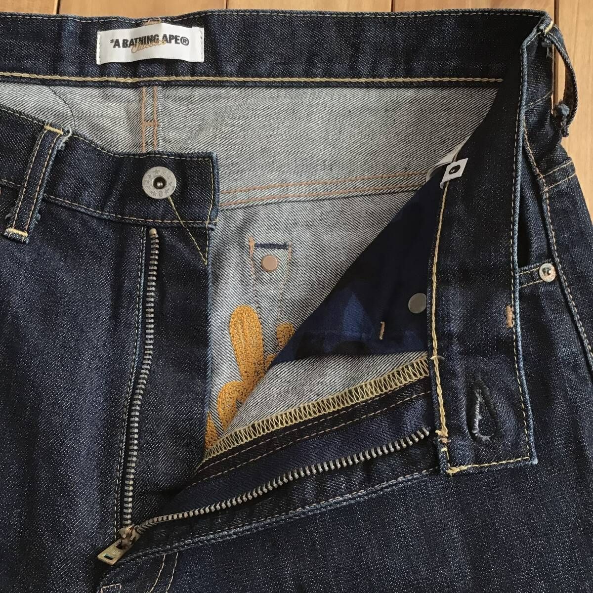 BAPE Champion 刺繍 デニム ハーフパンツ Mサイズ a bathing ape BAPE