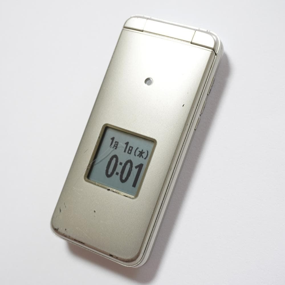 かんたんケータイ KYF41 SIMロック解除済 au シャンパンゴールド 純正