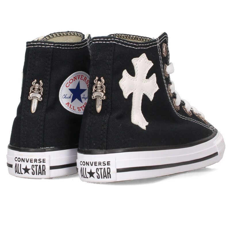 クロムハーツ  コンバース サイズ:20.5cm  CH CONVERSE CANVAS ダガー装飾クロスパッチ付きキャンバスハイカットスニーカー 中古 OS06 クロムハーツ ×コンバース CONVERSE CH CONVERSE CANVAS ダガー装飾