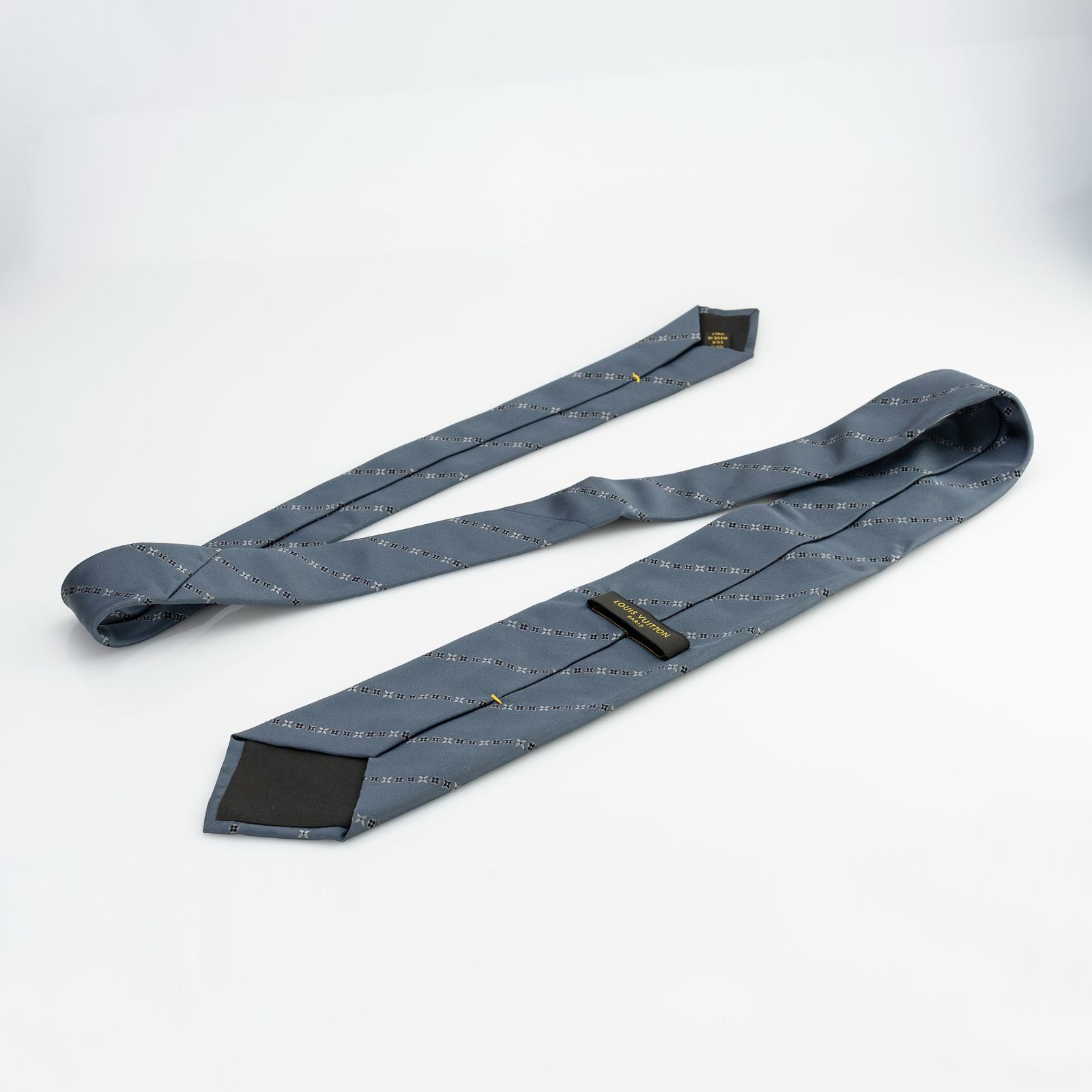 ルイヴィトン LOUIS VUITTON ネクタイ シルク100％ ブルーグレー