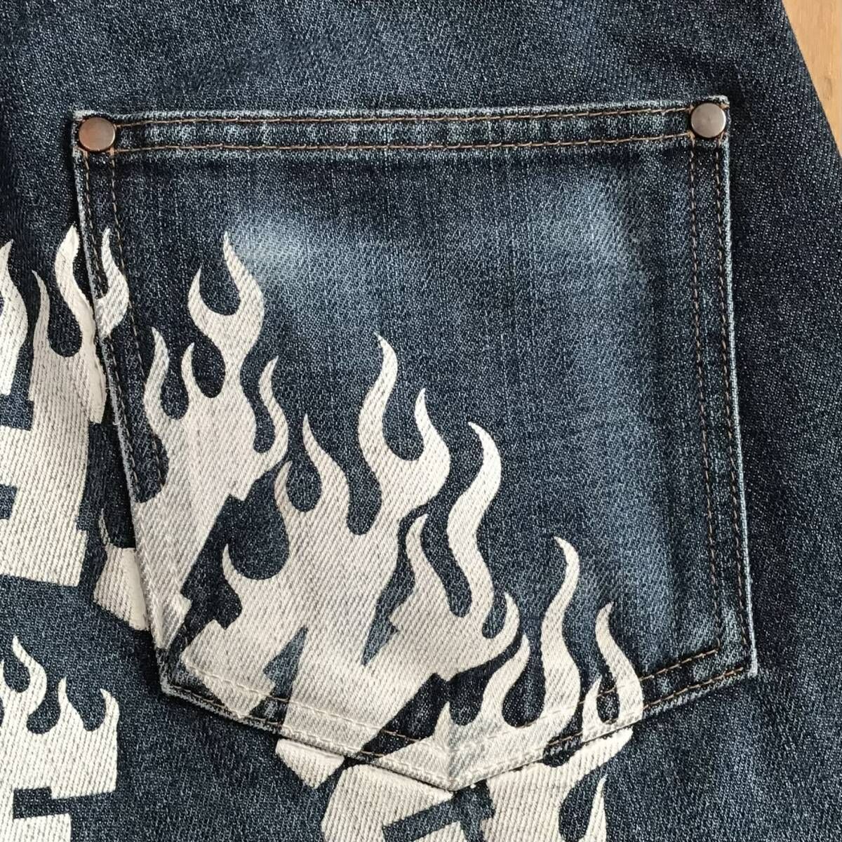 FIRE BAPE LOGO デニム パンツ Sサイズ a bathing ape denim pants
