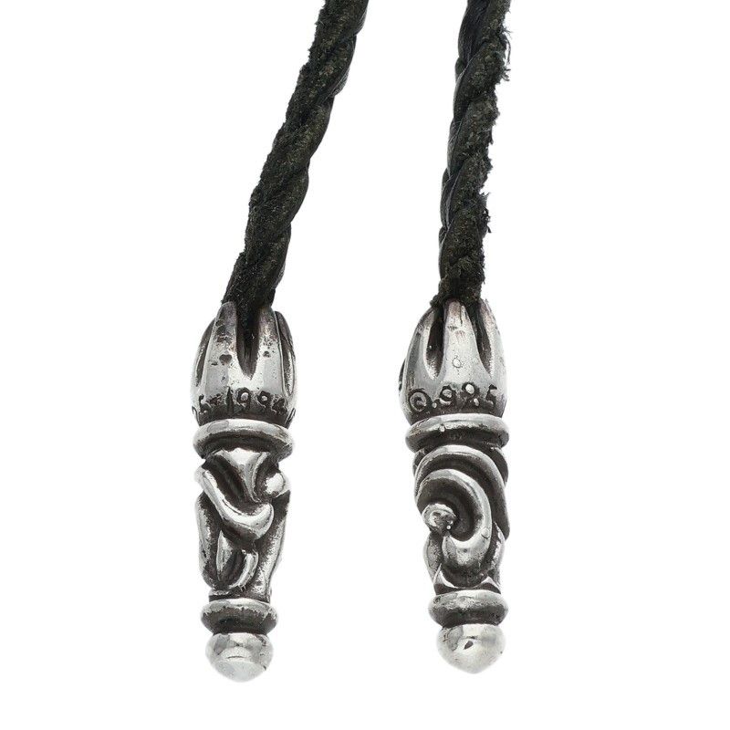 クロムハーツ LEATHER BRAID/スクロールレザーブレード シルバー