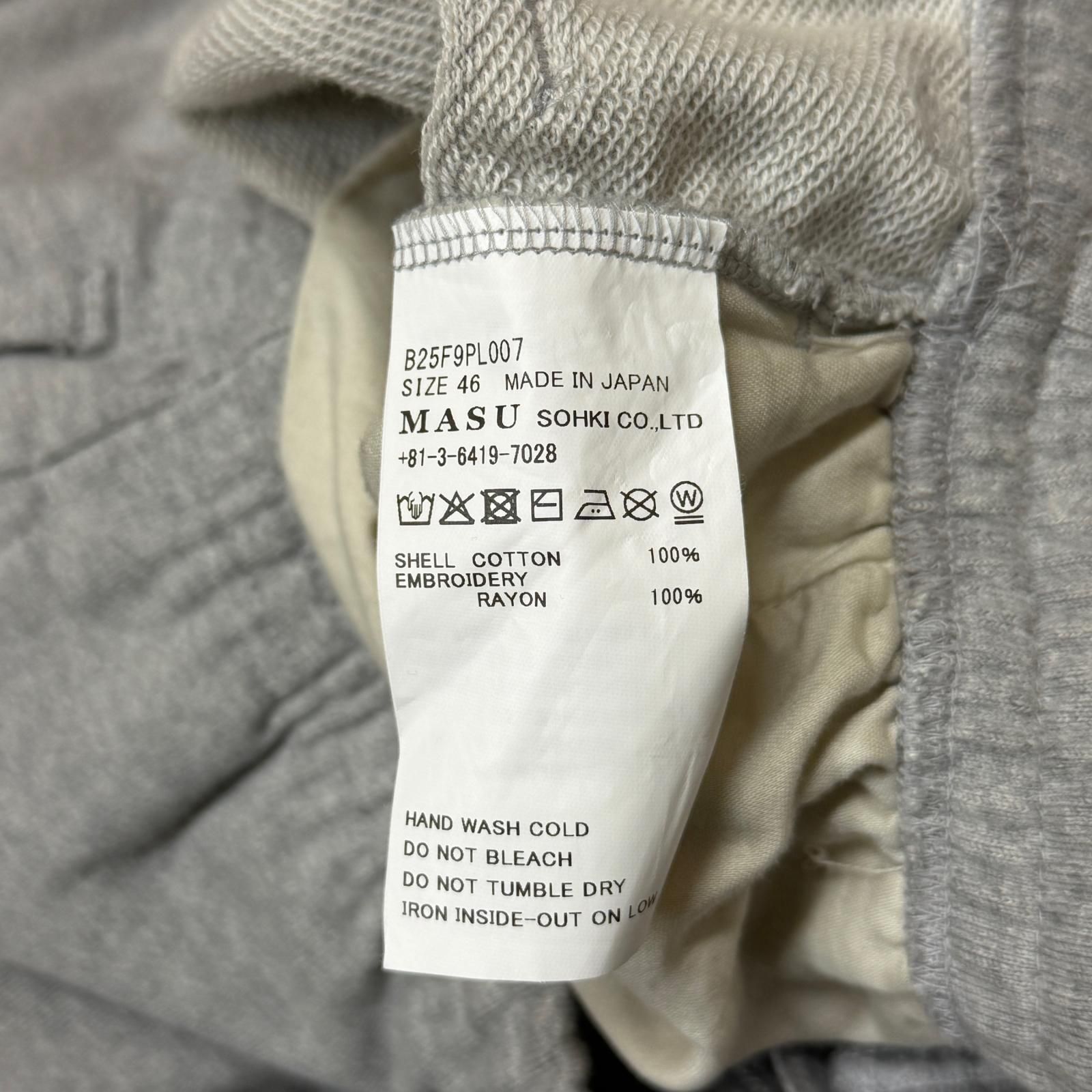 参考上代39600円 MASU 25AW MB SWEAT PANTS ワイド スウェット 