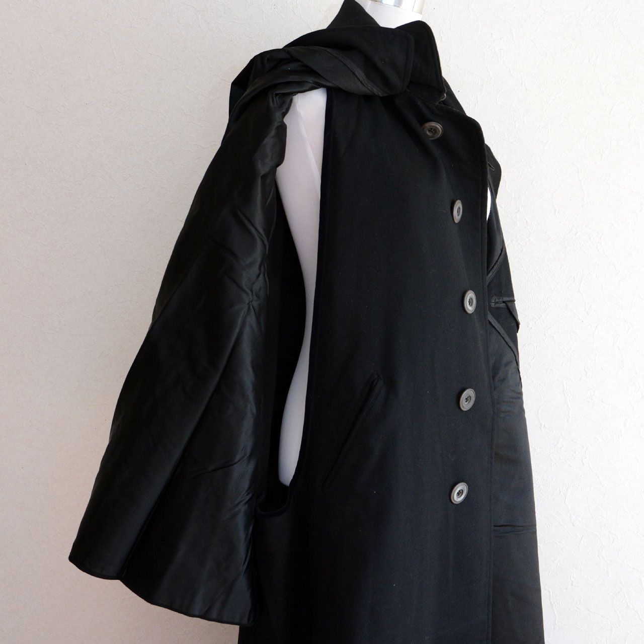 【美品】50s〜60s トンビコート マントコート ヴィンテージ 黒 美しいトンビコート