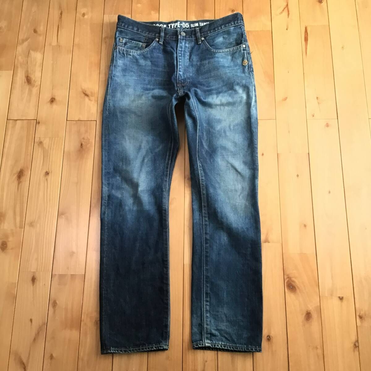 BAPE LOGO 刺繍 デニム パンツ Lサイズ a bathing ape Denim pants