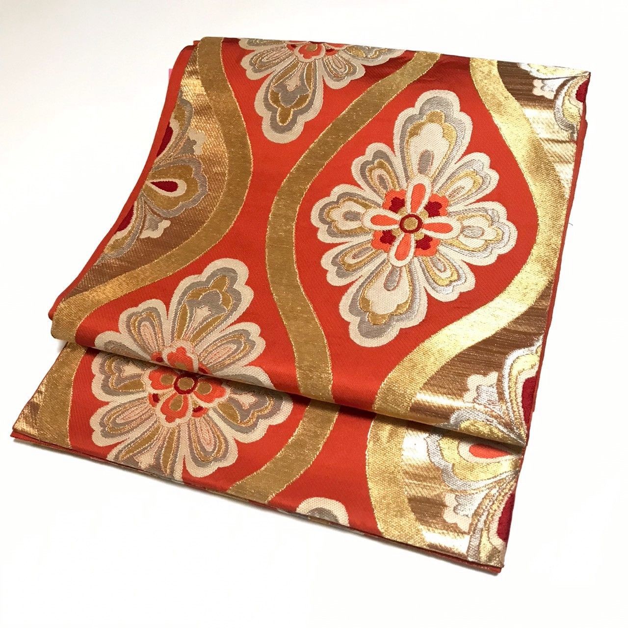 6333］袋帯 花菱立湧文様 金銀糸 六通 正絹 着物 フォーマル - メルカリ