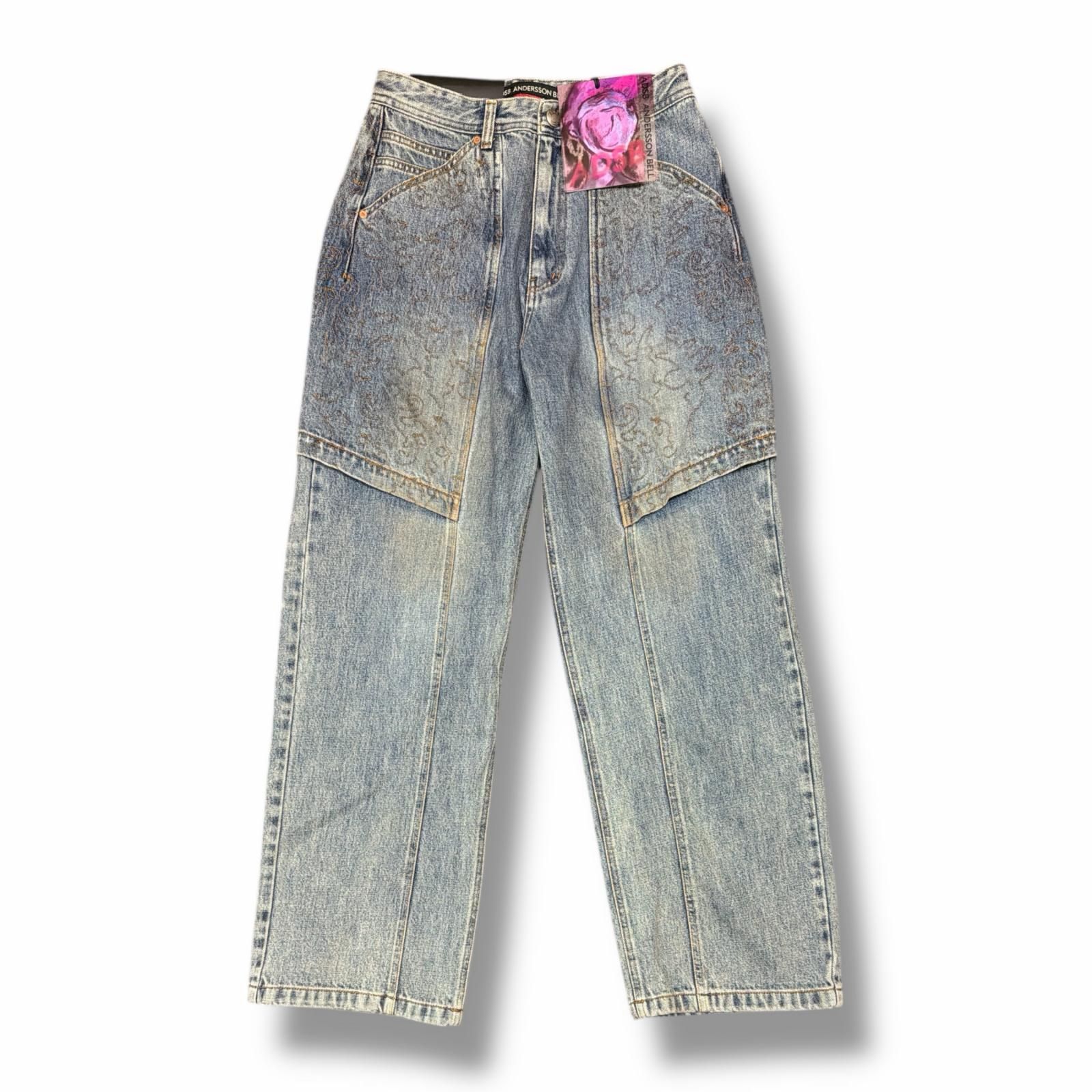 未使用 ANDERSSON BELL Embroidered WRAP JEANS 刺繍デニムパンツ 