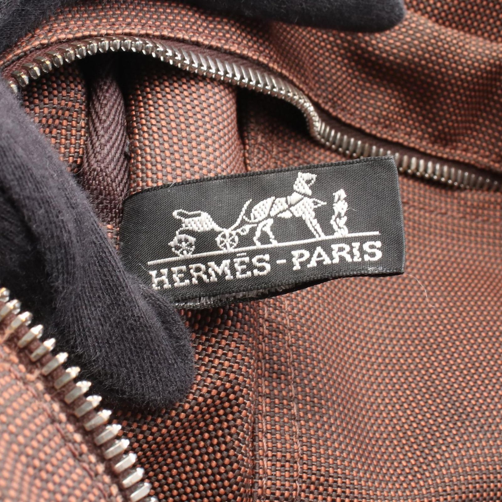 エルメス HERMES トートバッグ エールラインMM ブラウン キャンバス 