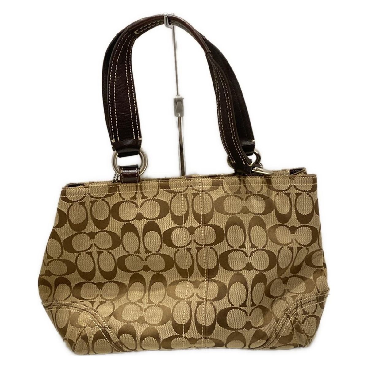 COACH(コーチ) ハンドバッグ シグネチャー柄 6373 カーキ×ダーク