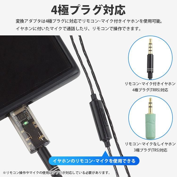 USB Type-C イヤホンジャック 3.5mm 変換アダプタ 4極 3極 DAC内蔵